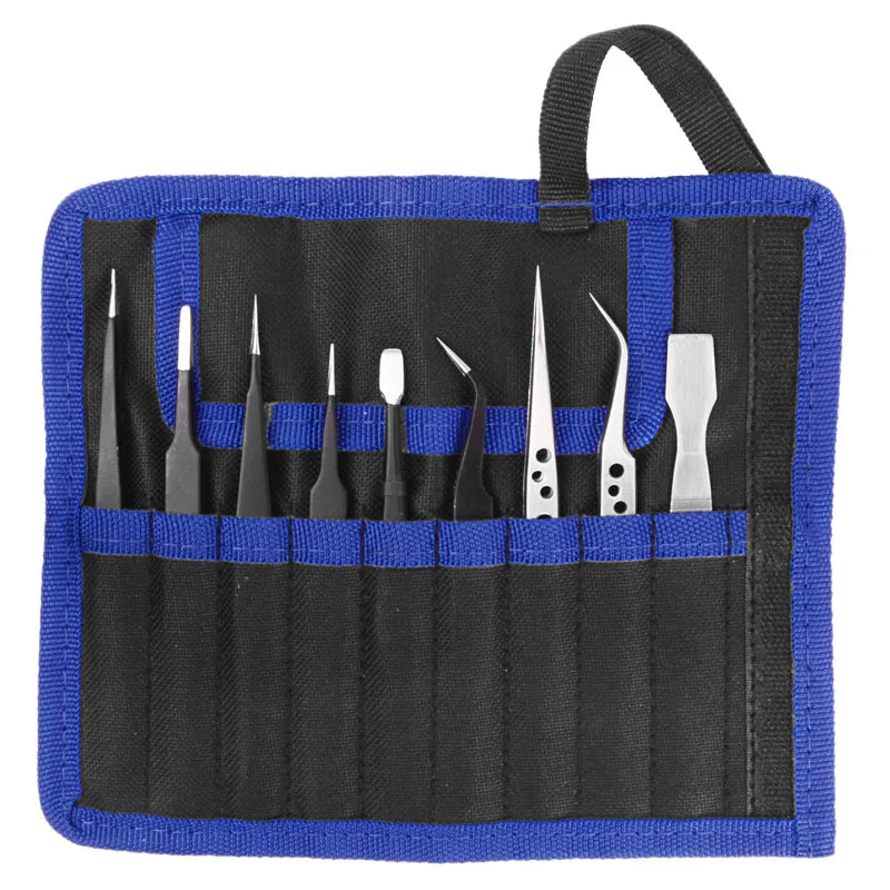 Nine-Piece Precision ESD Tweezers Set