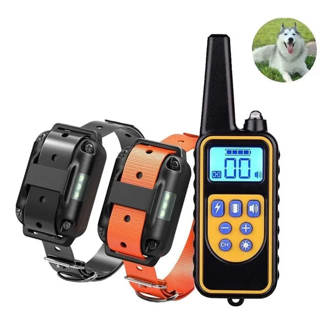 Electric Pet Dog Training Collar Shock Training Collar Electronic Remote Control Waterproof Rechargeable 