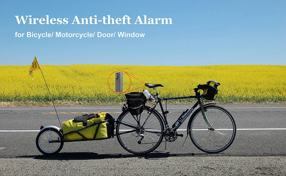 Bezprzewodowy alarm rowerowy Awapow z pilotem do zdalnego sterowania