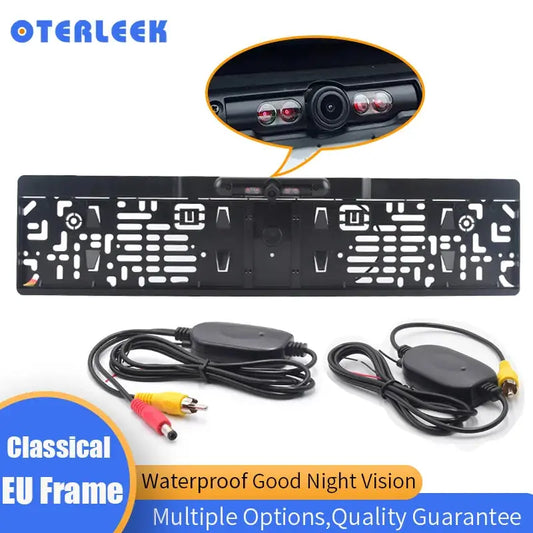 Hot Sale Night Vision IR Rear View Camera EU License Plate Frame Car Reverse Camera Waterproof Back Up Camera For Monitor Spy-shop.com