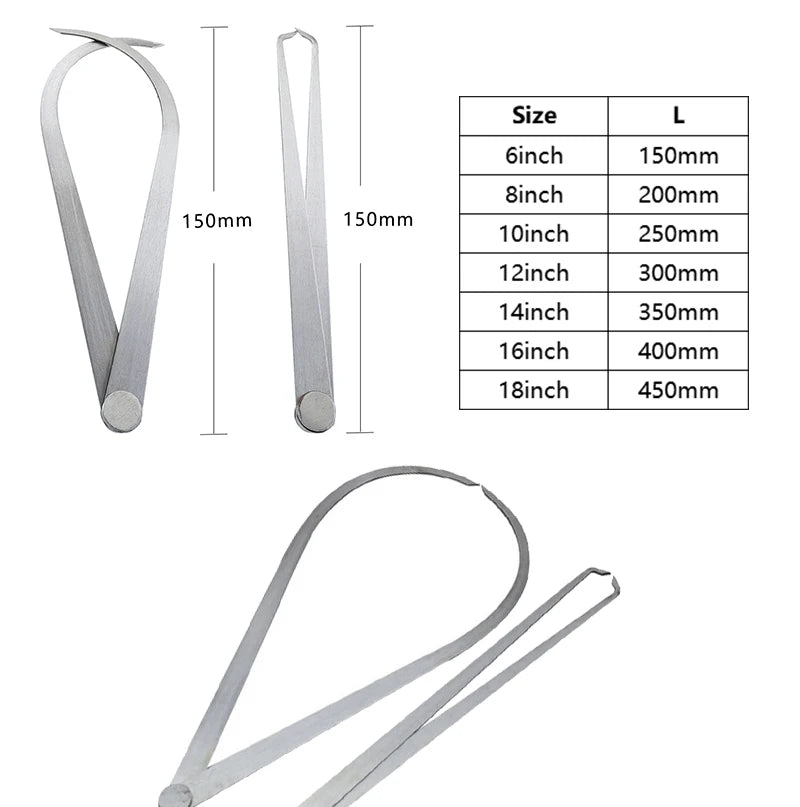 Inside and Outside Steel Pottery Calipers, Two-Piece Set