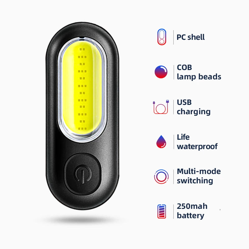USB Rechargeable Bicycle Rear Light, 5 Modes