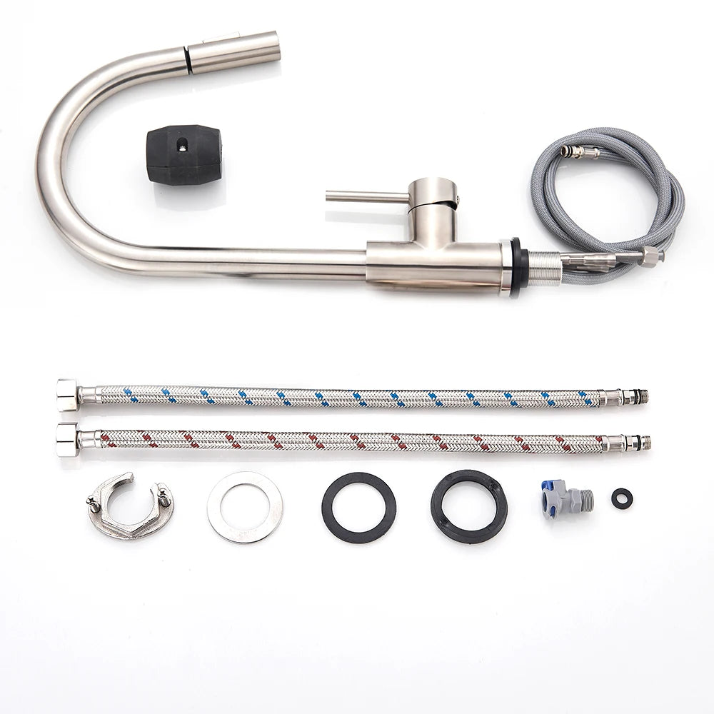 Black Kitchen Faucet with Pull-Out Dual-Function Spray