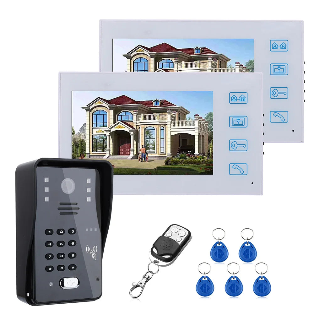 7inch Video Door Phone Intercom Doorbell With RFID Password IR-CUT 1000TV Line Camera Wireless Remote Access Control System Spy-shop.com