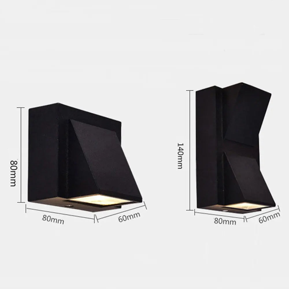 Candeeiro de parede LED para exterior IP65, 5W ou 10W, alumínio