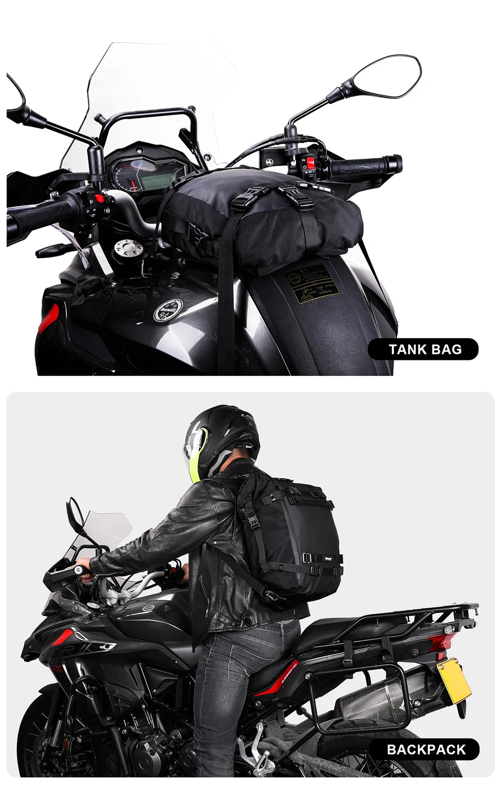 Motorcycle Rear Seat Bag Waterproof Luggage Pack