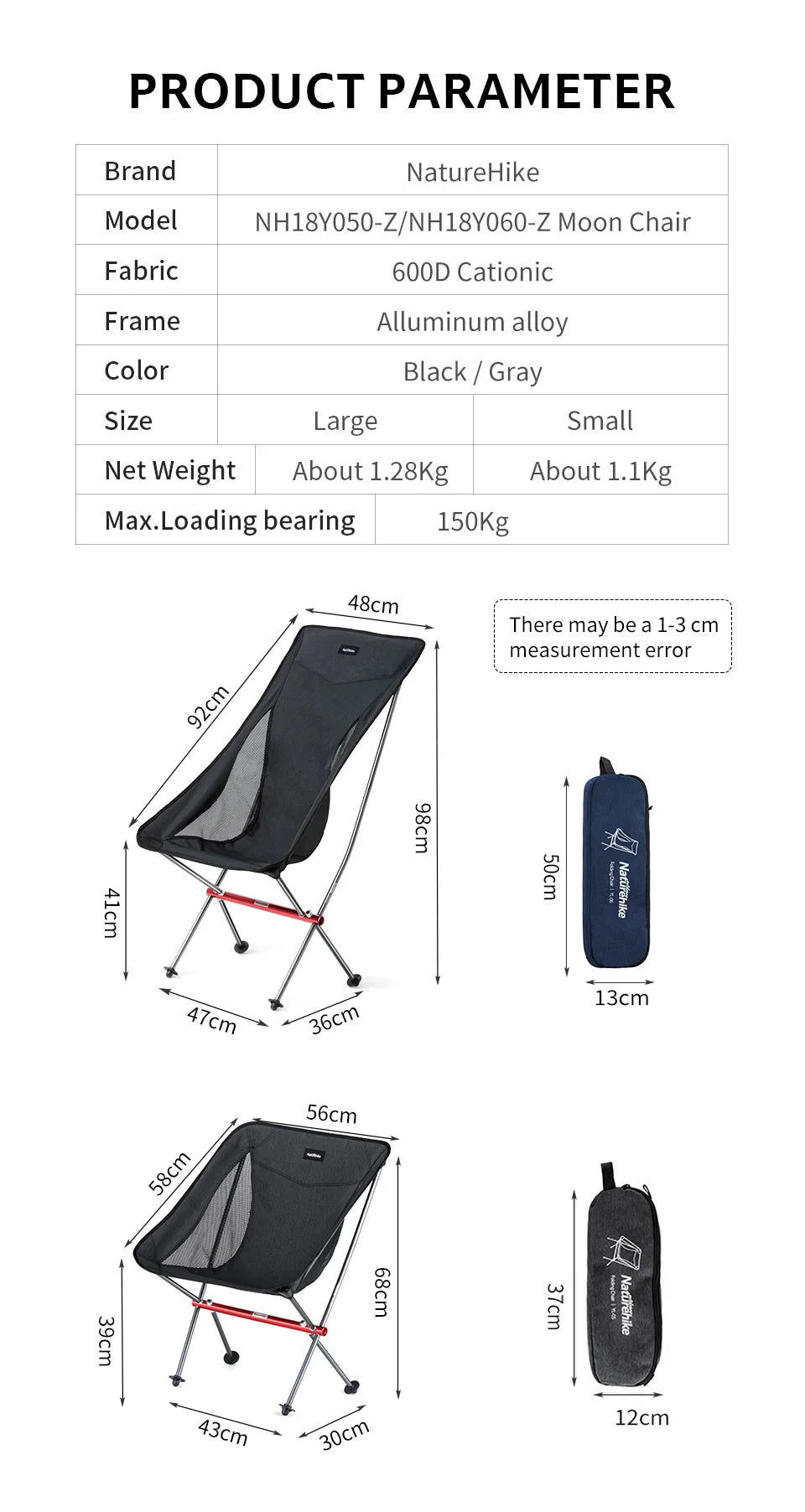 Naturehike Ultralight Folding Camping Chair for Outdoor Use