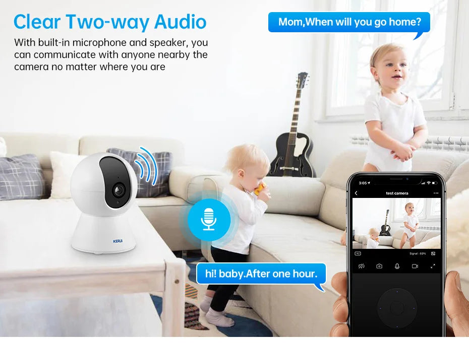 Mini Indoor Wireless 5MP WiFi IP Camera with Auto Tracking