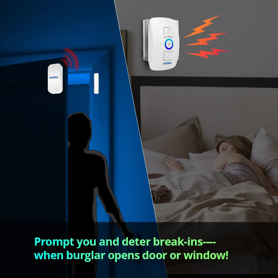 KERUI Wireless Door Sensor Doorbell with 60 Chimes, 500ft Range