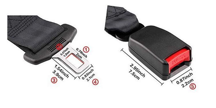 Cinturón de seguridad para carro 23CM Extensión de cinturón de seguridad Cuelgue de hebilla Clip de cinturón Extensor Ajustable Longitud universal para niños
