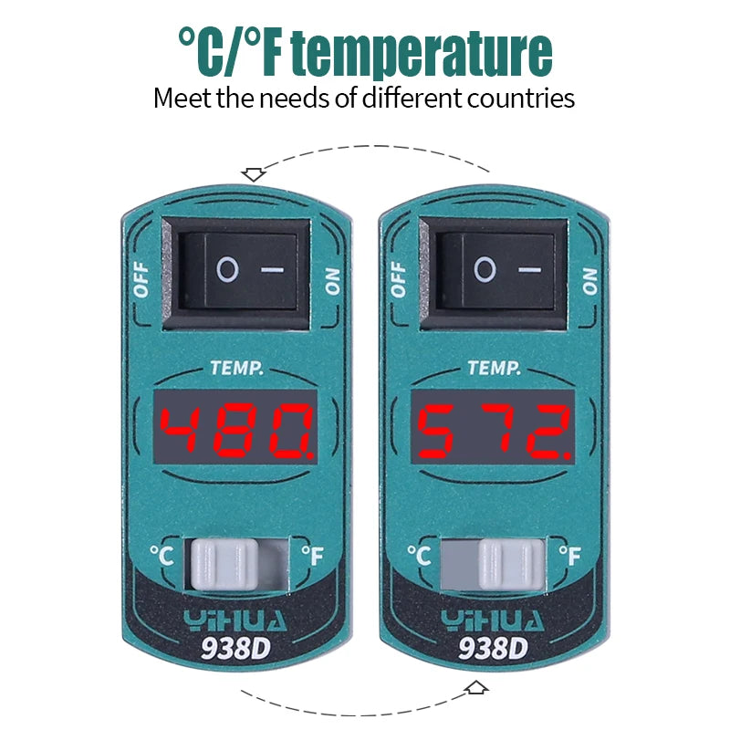 938D Heated Tweezer Soldering Station - Plug Options