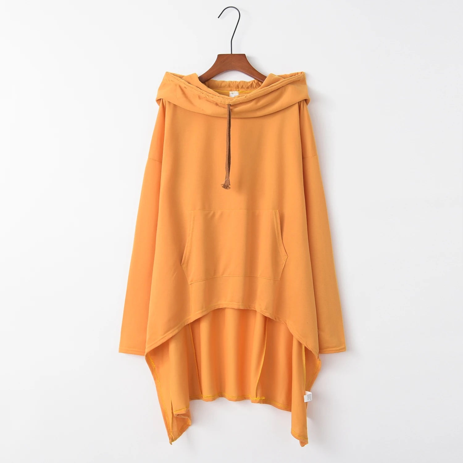 Damklänning med lång, lös hoodie och fickor i enfärgat utförande