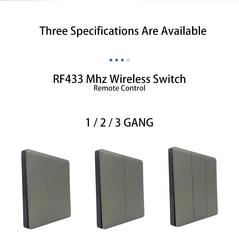 433MHz Wireless Relay and Wall Switch - Options