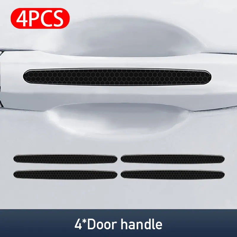 SEAMETAL Car Sticker Door Handle Protective Film with Reflective Trim Sticker Door Bowl Protector Anti-Scratch Protection Guard