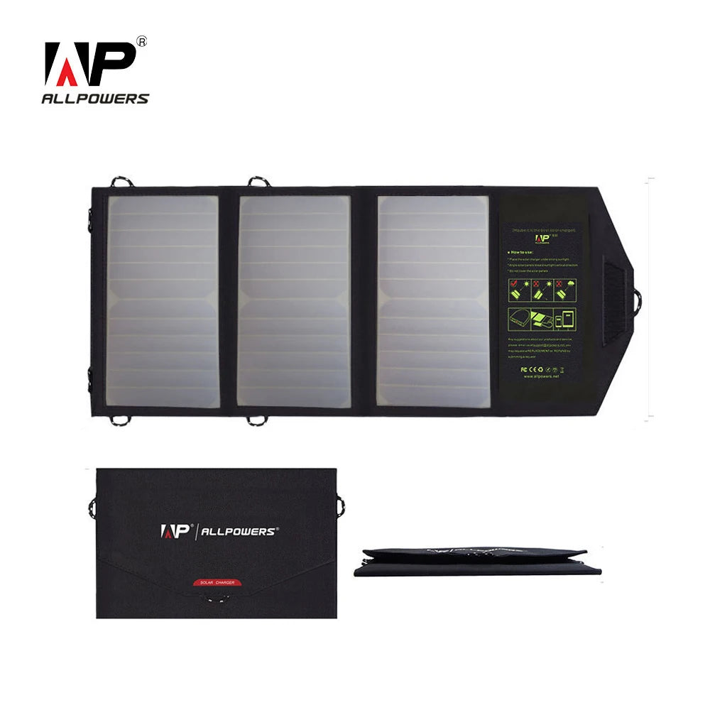 ALLPOWERS Foldable Solar Panel Charger with Battery 21W