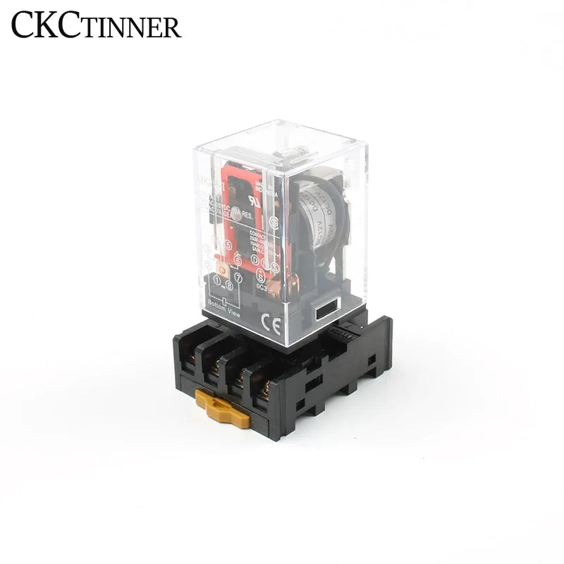 Relé eletromagnético MK2P de 8 pinos com base PF083A