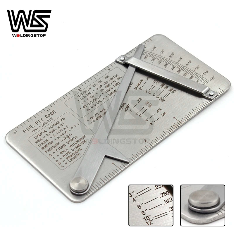 Stainless-Steel Pipe Pit and Weld Inspection Gauge