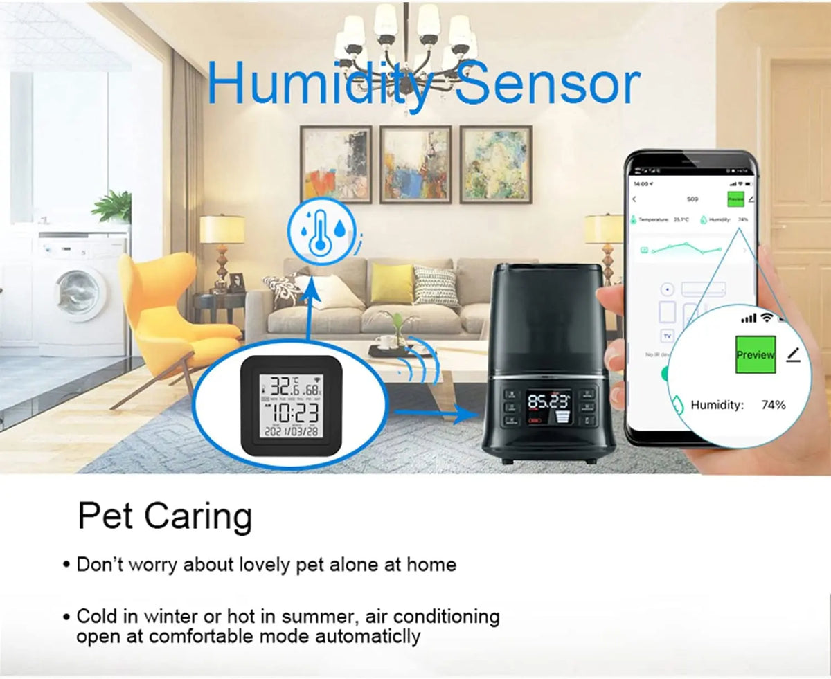 Tuya Wi-Fi IR Controller with Temperature and Humidity Display