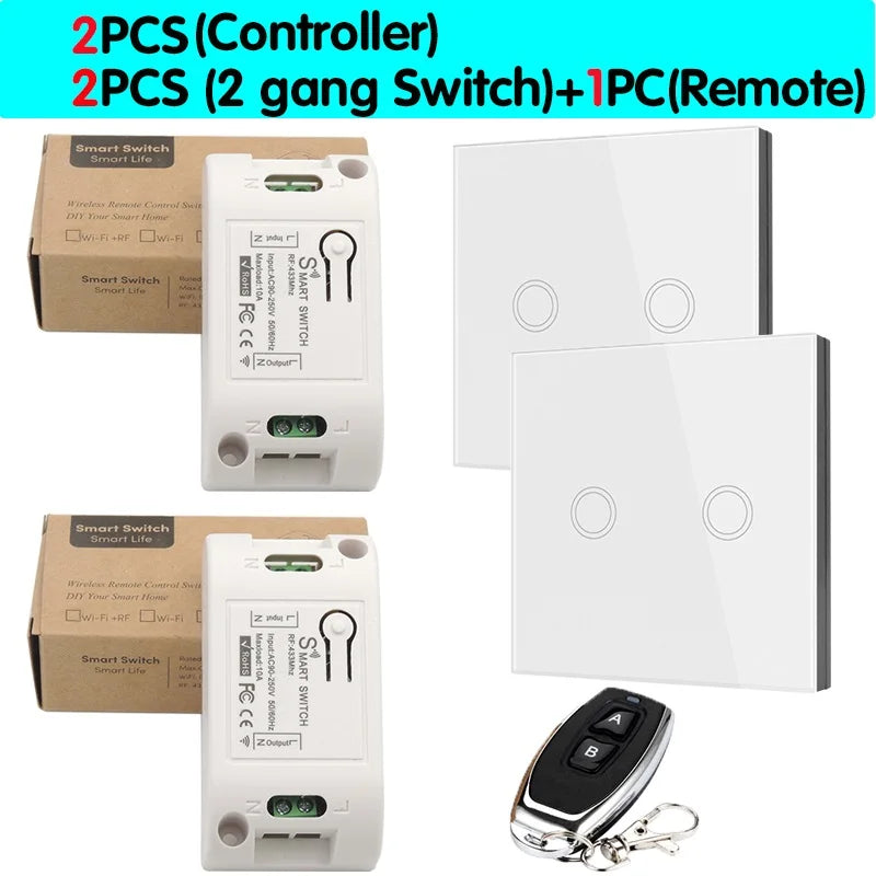 Wireless Wall Switch and Receiver - Gang Options