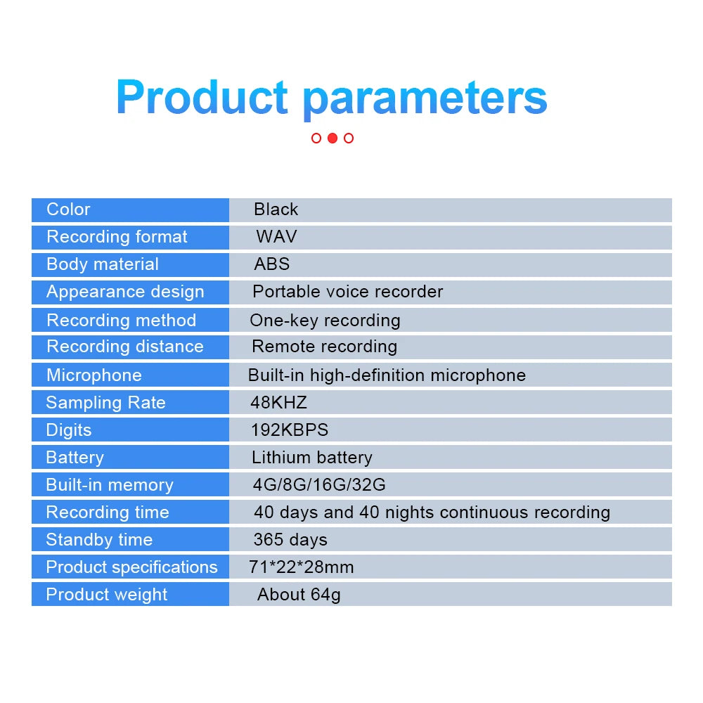 Mini magnetska olovka za snimanje glasa s 40 dana snimanja i HD zvukom