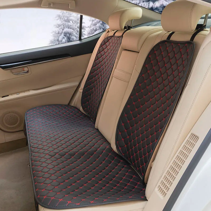 SEAMETAL Car Seat Cover with Backrest Pad PU Leather Vehicle Seat Protector Anti Slip Chair Mat Universal for Sedan Suv Truck