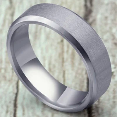 Men's Titanium Steel Ring – Classic Black Wedding Band
