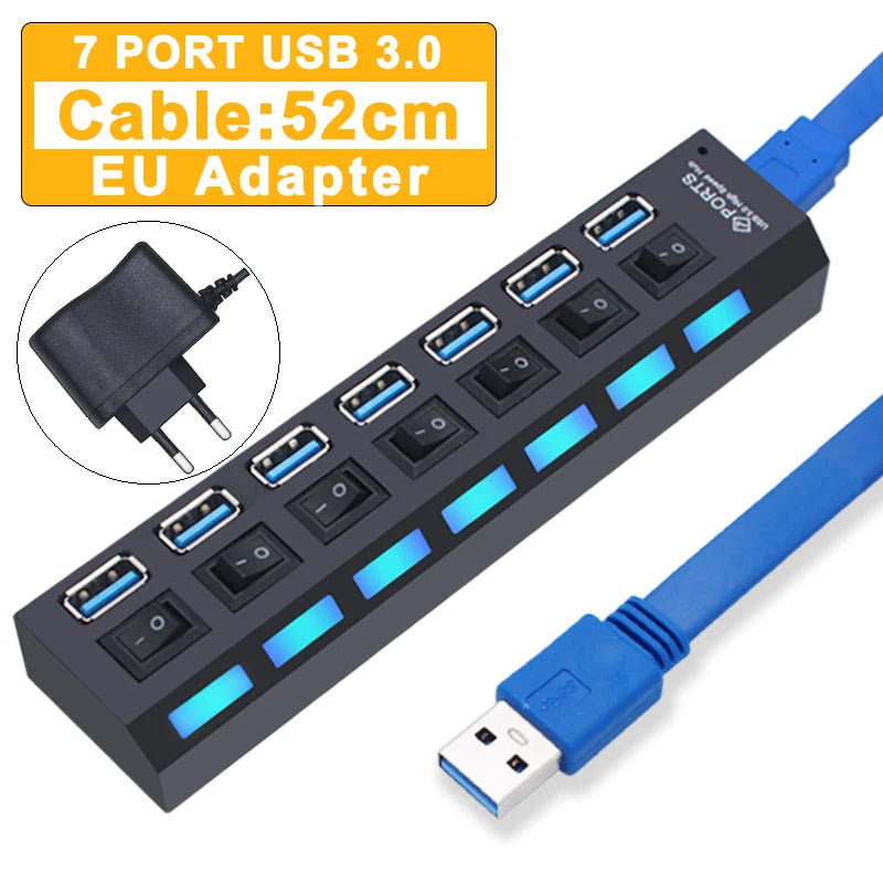 Switched USB Hub - 4 or 7 Ports