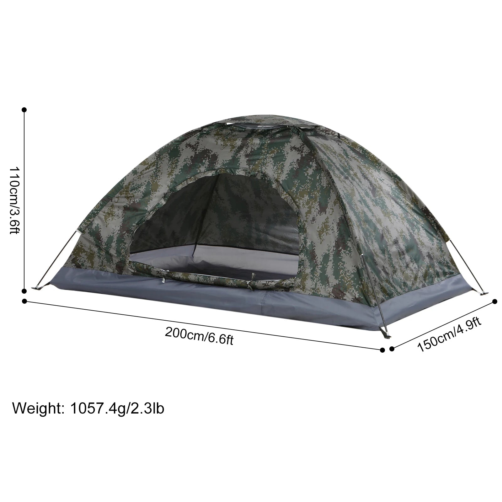 Tomshoo 1/2 Person Ultralight Camping Tent Single Layer Portable Hiking Tent Anti-UV Coating UPF 30+ for Outdoor Beach Fishing 