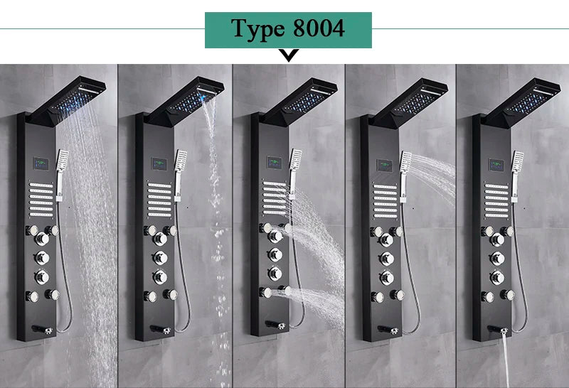 LED Shower Panel Massage Jet Shower System