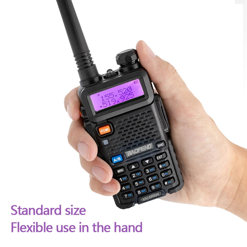 1/2PCS BaoFeng UV-5R 8W Tri-Power Walkie Talkie High Power Dual Band Long Range 128 CH Portable Handheld UV 5R Ham Two Way Radio 
