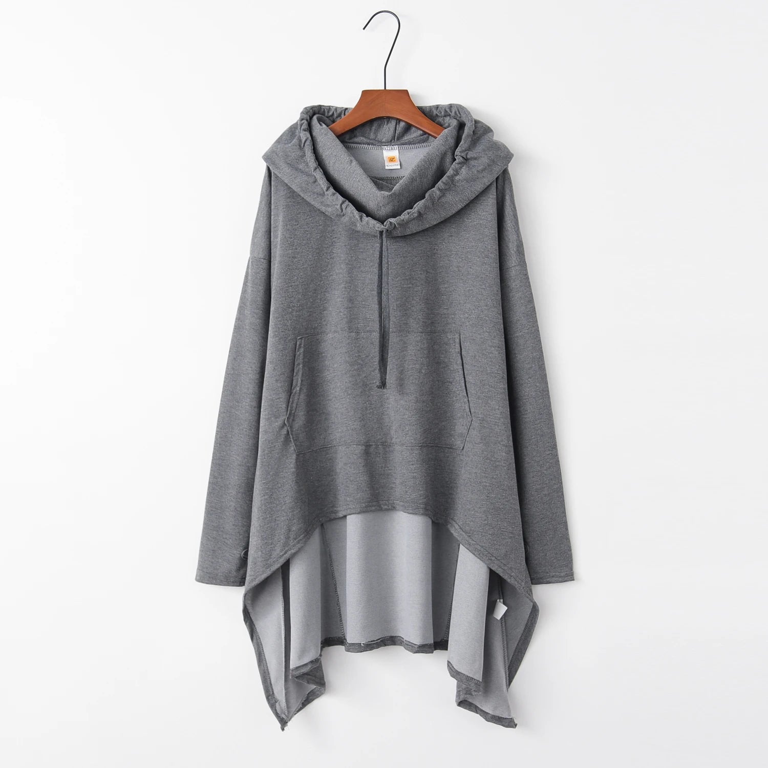 Damklänning med lång, lös hoodie och fickor i enfärgat utförande