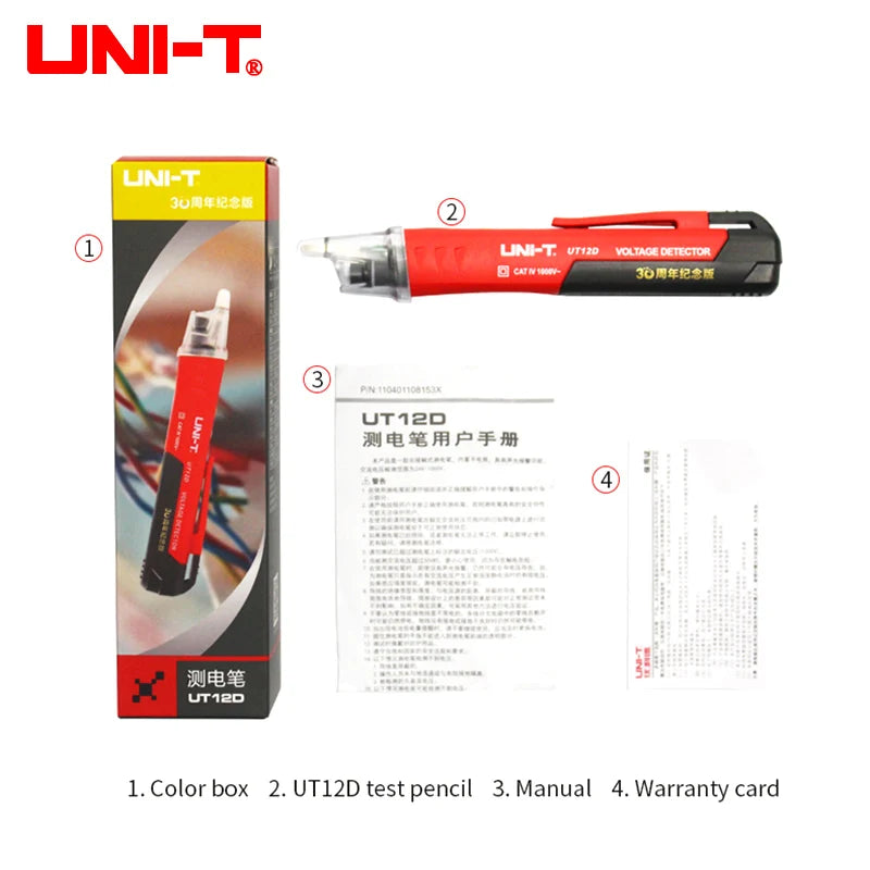 UNI-T UT12D UT12E UT12M Non Contact Voltage Detector Pen High and Low Dual Mode 1000V Electric Pencil Volt Tester 