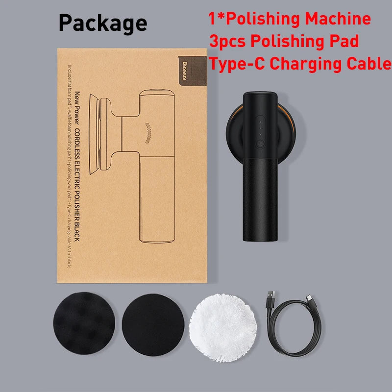Baseus Car Polisher Machine Wireless Electric Polishing Wax Tool Adjustable Speed Cordless Auto Polish Waxing Machine 