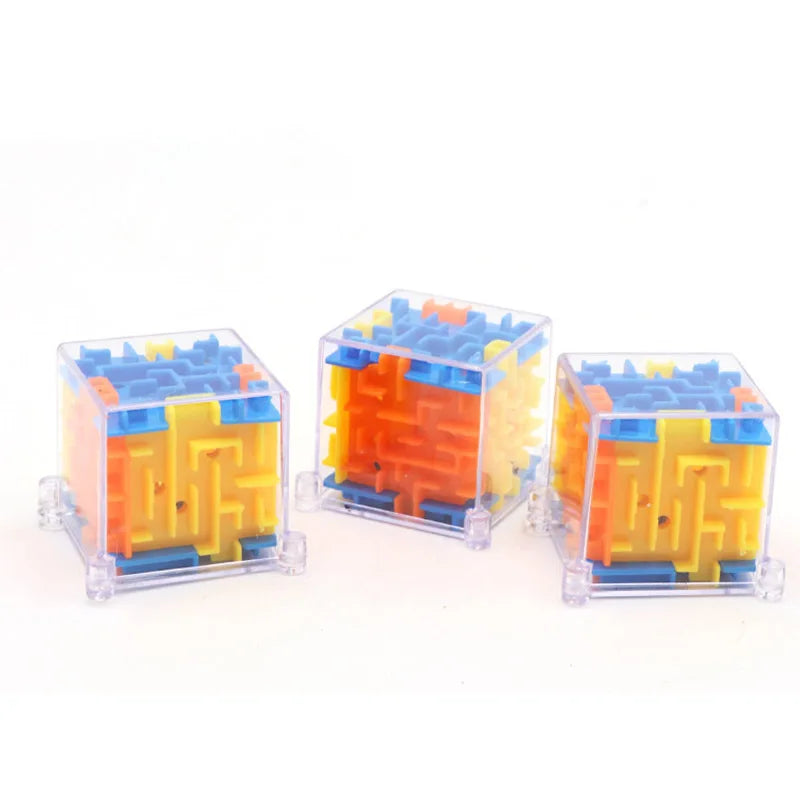 mini 3D Maze Magic Cube Six-sided Transparent Puzzle Speed Cube Rolling Ball Cubes Maze Toys For Children Stress Reliever Toys 
