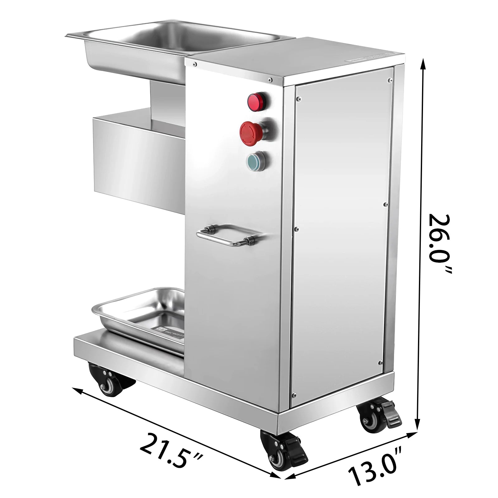 SucceBuy 500Kg/H Elektrischer Fleischschneider 750W Gewerblicher Fleischschneider 3mm Edelstahlklingen Lebensmittel-Schneidemaschine