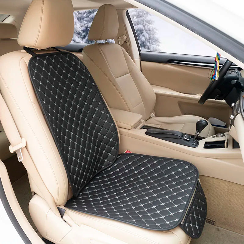 SEAMETAL Car Seat Cover with Backrest Pad PU Leather Vehicle Seat Protector Anti Slip Chair Mat Universal for Sedan Suv Truck