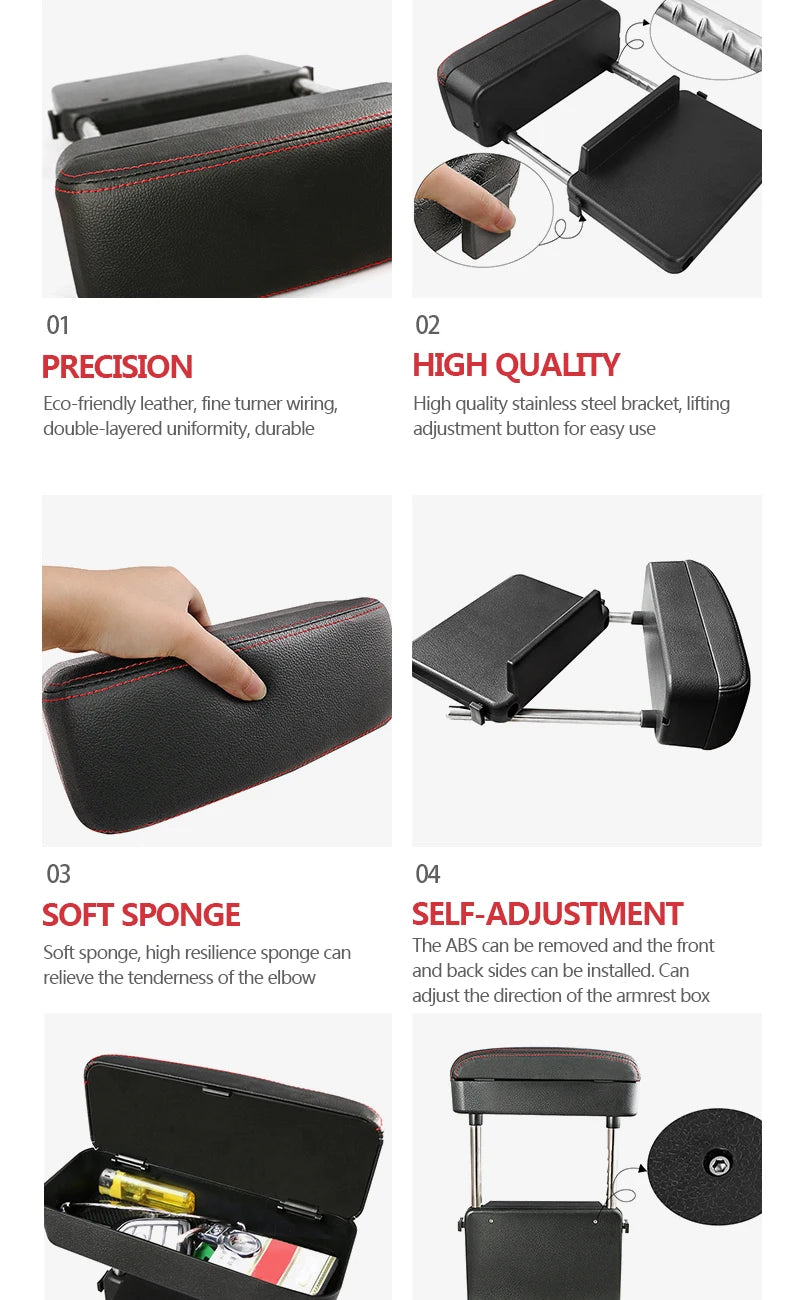 Car Armrest Box Elbow Support Adjustable Car Seat Gap Organizer Arm Rest Box for Cars Auto Accessories Armrest Cushion Universal