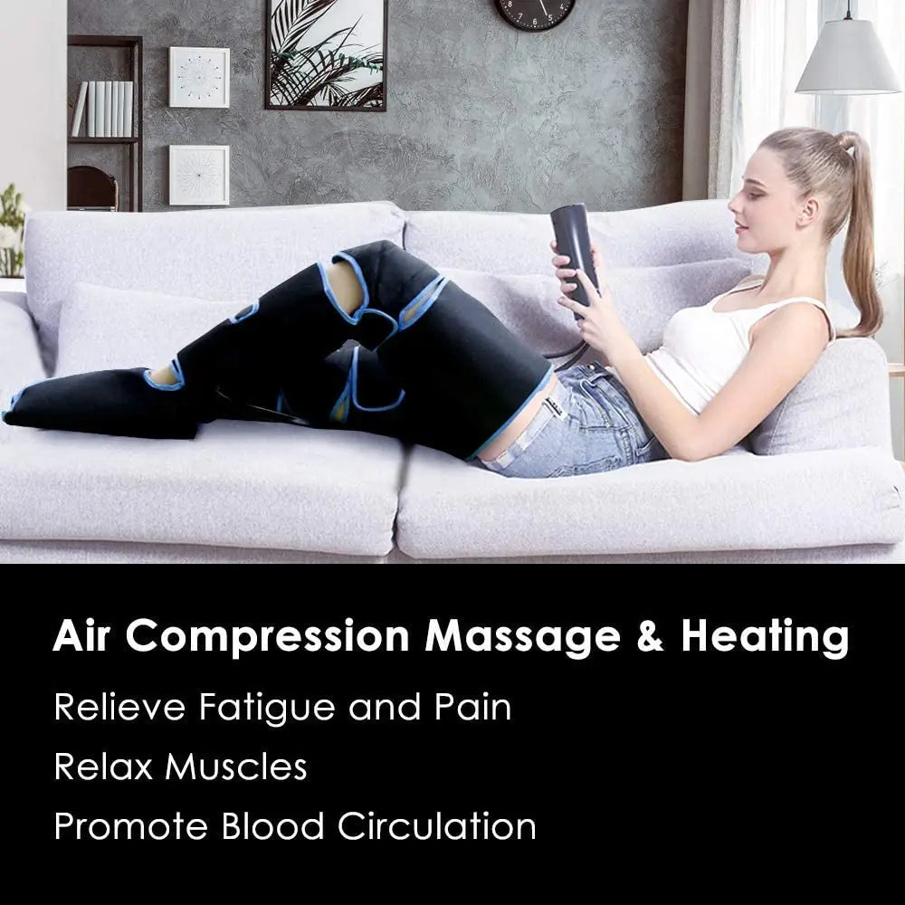 Foot air pressure leg massager promotes blood circulation, body massager, muscle relaxation, lymphatic drainage device 360° 