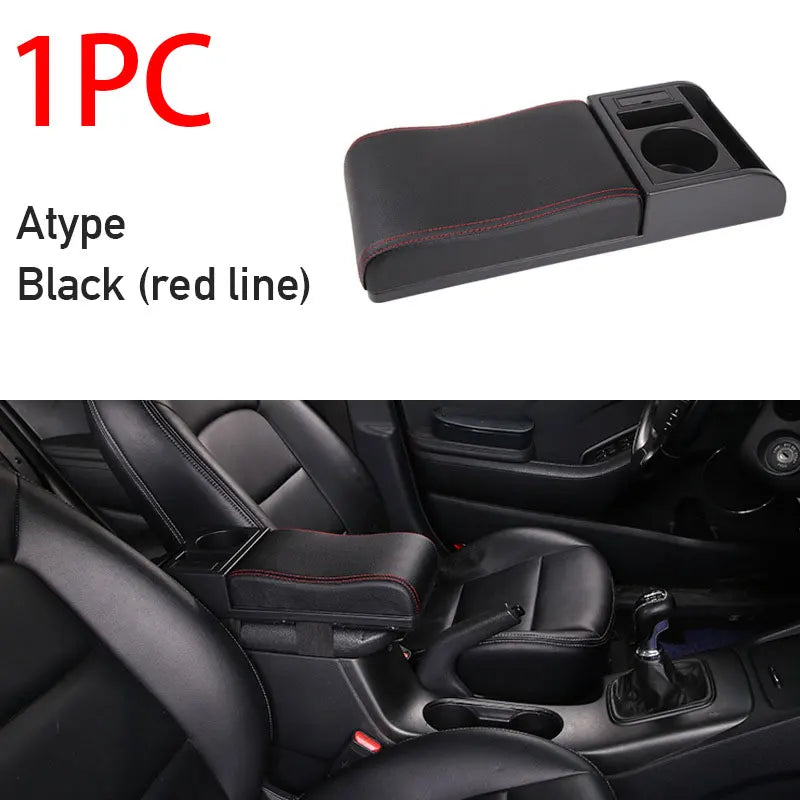 Universal Car Armrest with Cup Holder and USB Storage Box