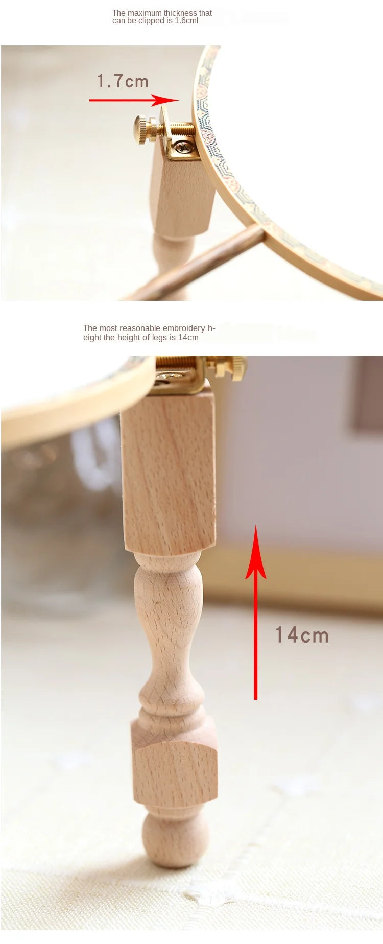 Stand in legno per cerchio ricamo e accessori