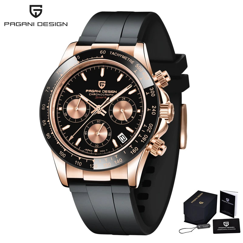 Meteorite Dial Men's Luxury Quartz Chronograph Watch