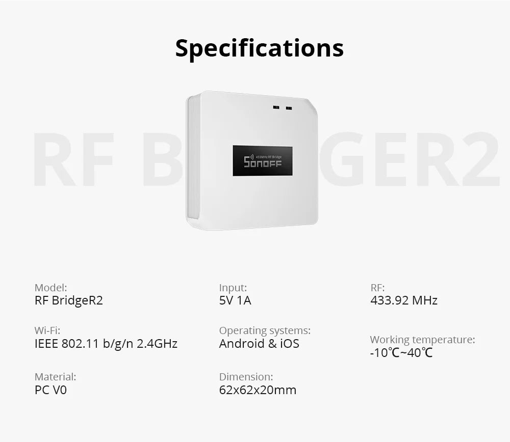 Passerelle RF et options de capteurs sans fil