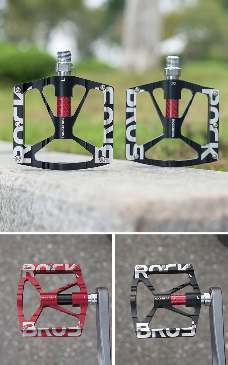 Aluminum Alloy Bike Pedals with Non-Slip Grip & Reflective Safety