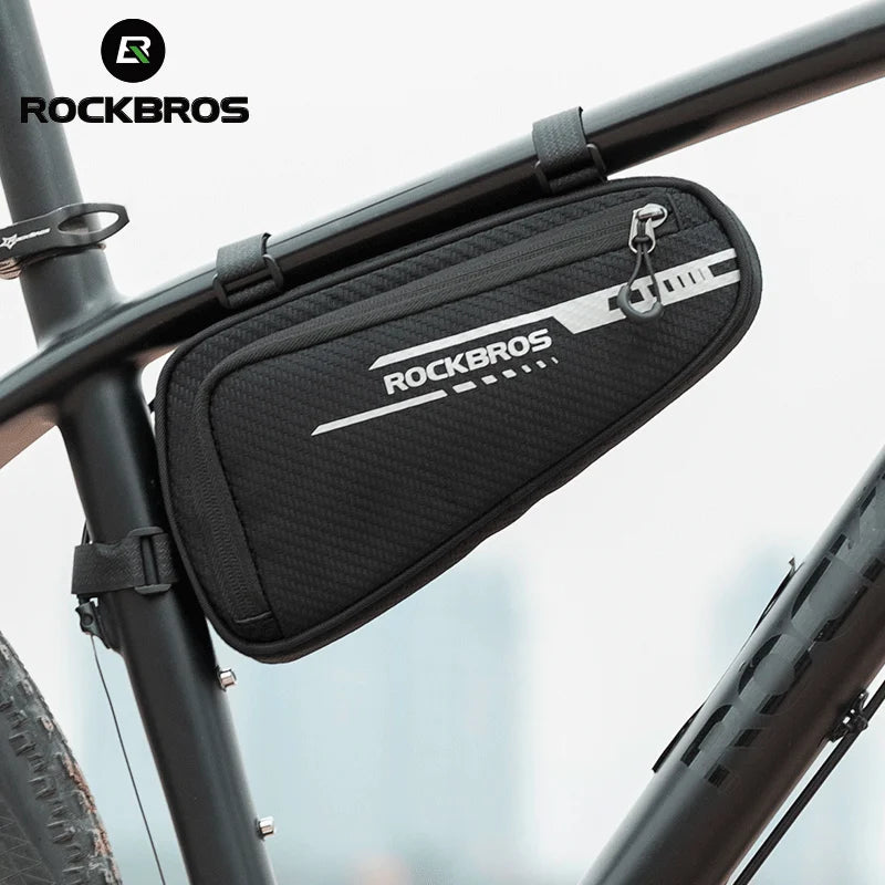 ROCKBROS 1.2L Bike Frame Triangle Bag Rainproof Reflective