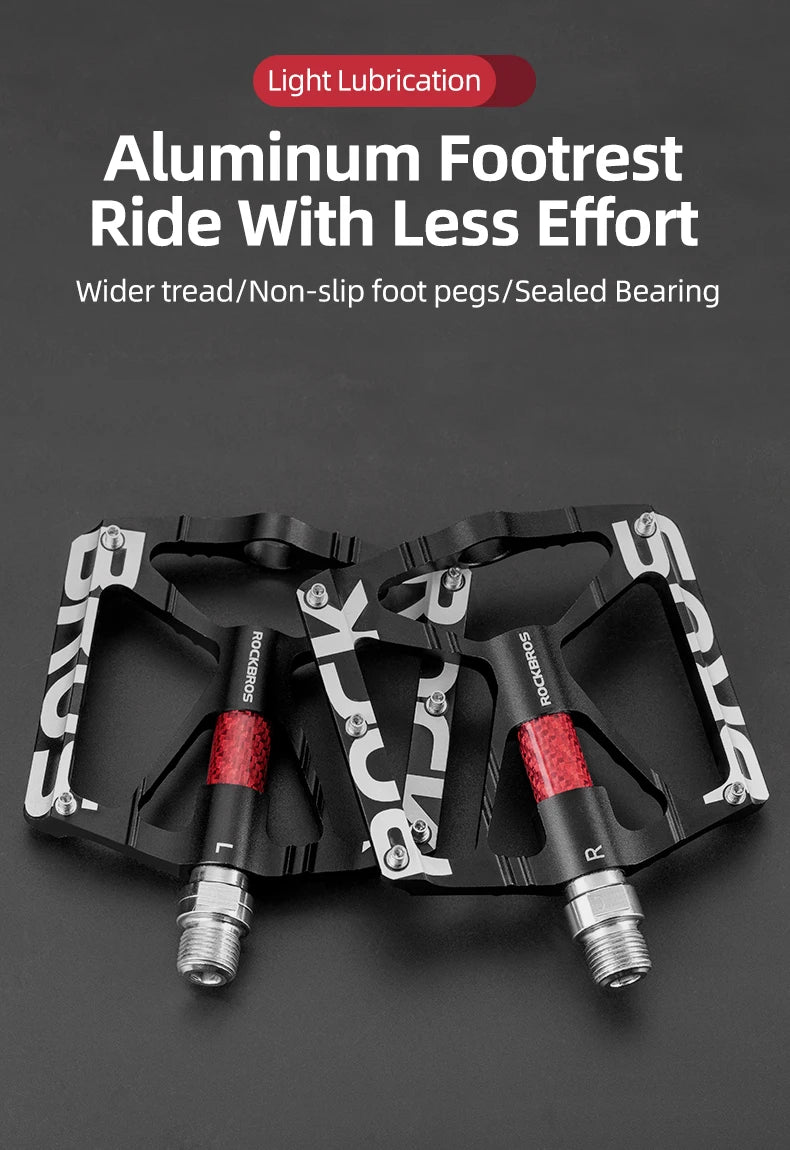 Aluminum Alloy Bike Pedals with Non-Slip Grip & Reflective Safety