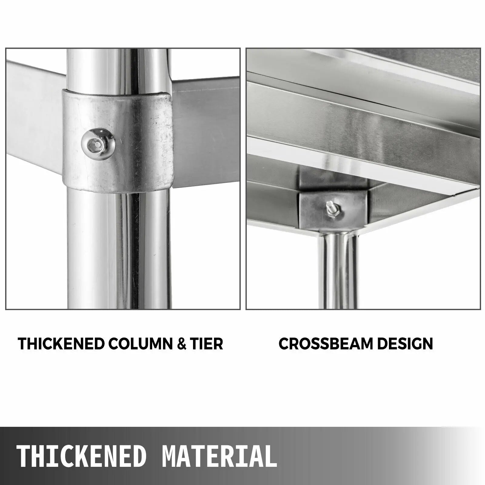4-Tier Stainless Steel Storage Rack for Kitchen, Garage & Warehouse