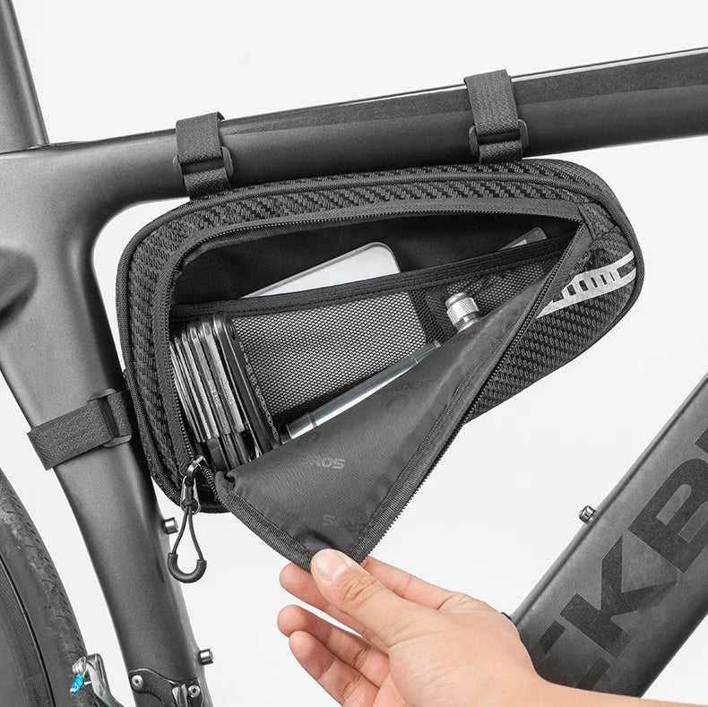 ROCKBROS 1.2L Bike Frame Triangle Bag Rainproof Reflective
