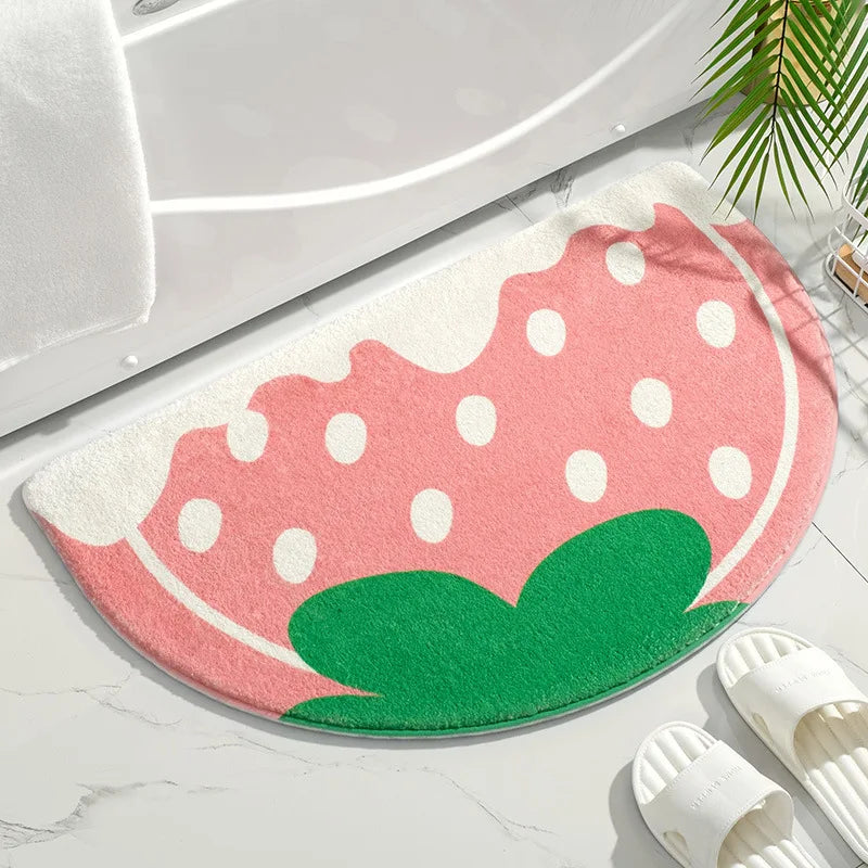 Soft Floor Mats Small Fresh Text Flowers Rugs Home Entrance Carpet Bedroom Toilet Bathroom Door Absorbent Non-Slip Foot Pad 
