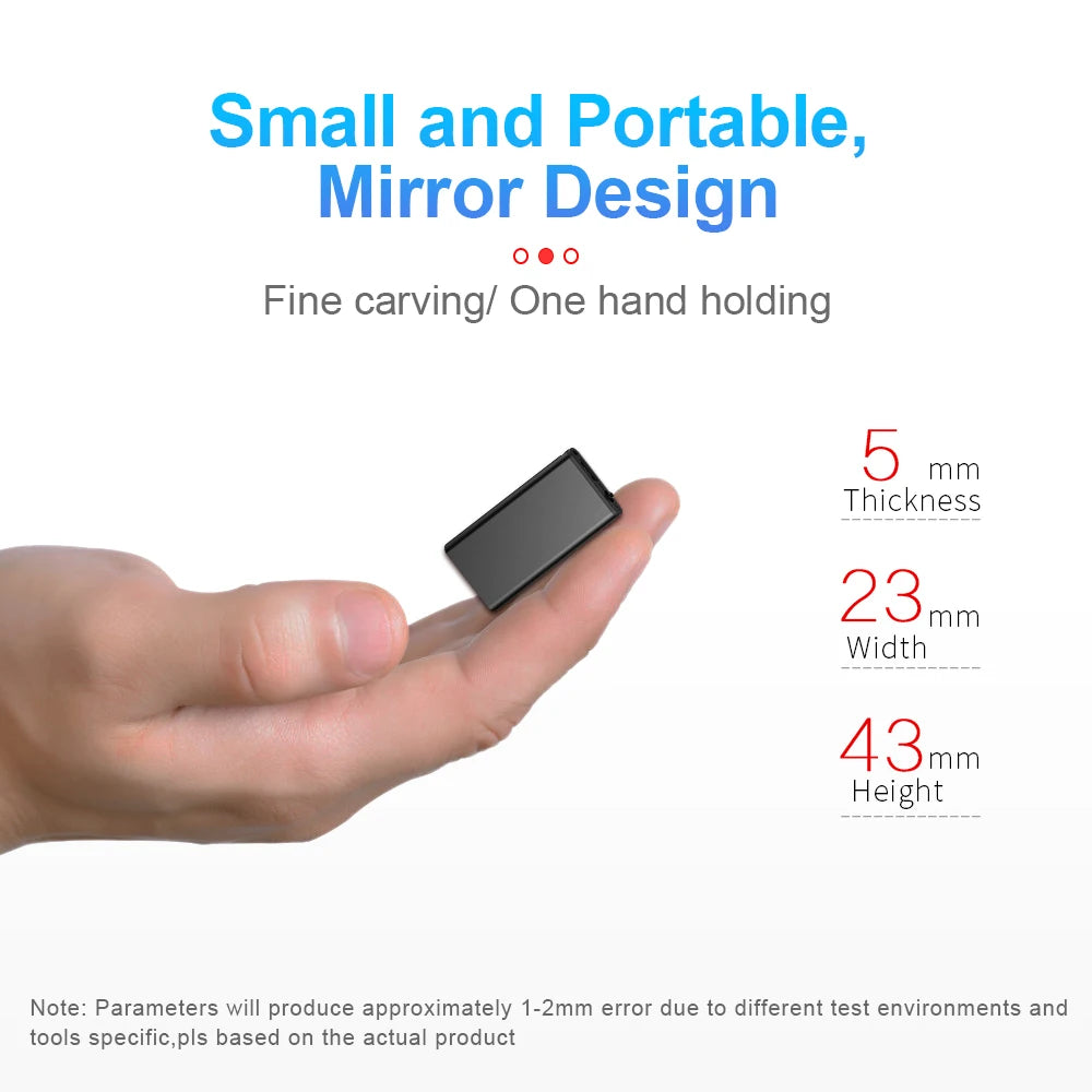 Ultra-Thin Tiny Mini Voice Recorder 4-32GB Digtal Professional Sound Activated Dictaphone Noise Reduce Record 8GB MP3 Player 