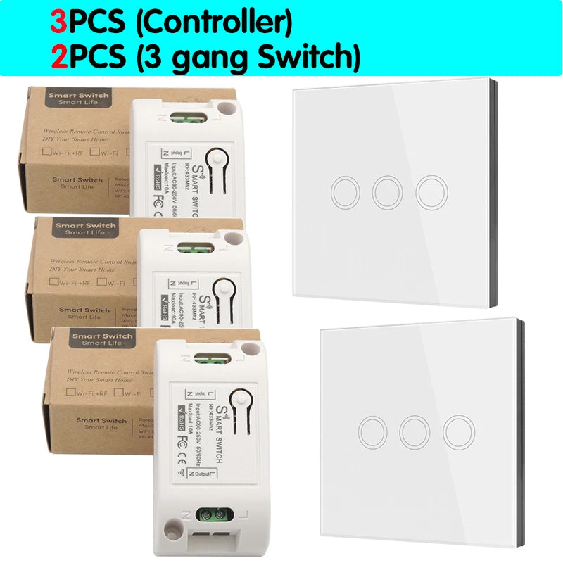 Wireless Wall Switch and Receiver - Gang Options